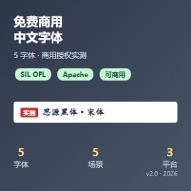 免费商用中文字体 5 大精选速查手册 PDF docx 脚本独家实测