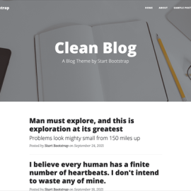 Clean Blog博客模板下载，响应式Bootstrap主题HTML源码