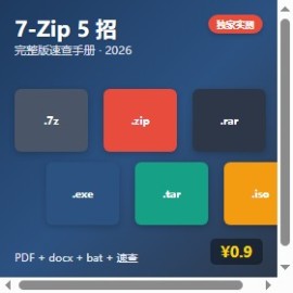 7-Zip 5 招完整版速查手册 PDF docx 配置独家实测 - 素材市场