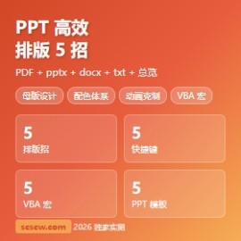 PPT 高效排版 5 招完整版速查手册 PDF pptx docx 脚本独家实测