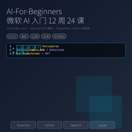 微软AI入门12周24课独家加工版 AI-For-Beginners 含中文速查表实操清单