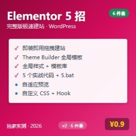 Elementor 5 招完整版让 0 基础建站 PDF docx 独家实测 - 素材市场